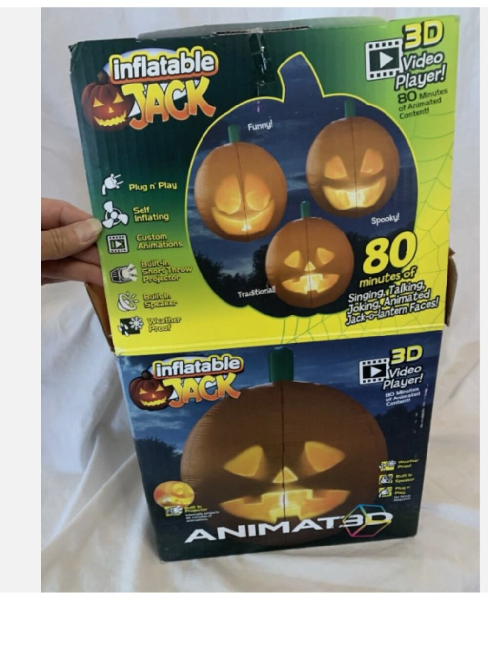 Jabbering Jack Animated, Inflatable 5 Ft Jack ‘o Lantern - Picture 4 of 4